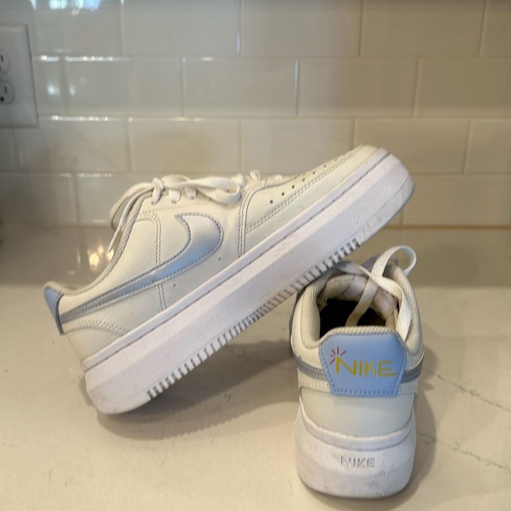 Nike white platform shoes